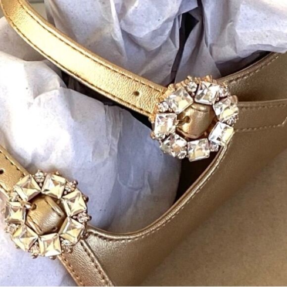 Comfortview Strappy Embellished Sandals Gold 8WW - Picture 13 of 14